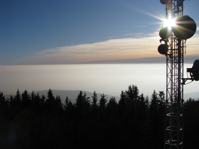 Winter view from Kleť mountain, Czech Republic.